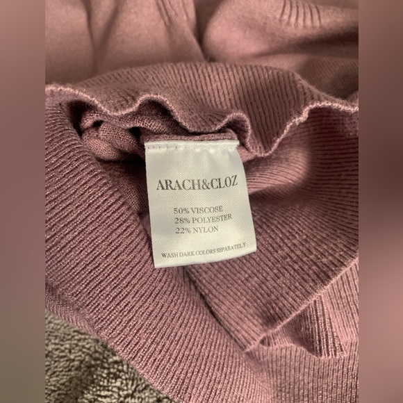 💜Arach & Cloz Sweater V Neck Casual Pullover Cozy Gray Purple - Size XL - Picture 9 of 10